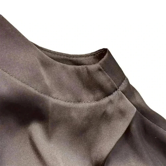 Robert Rodriguez Women's XL Black Sleeveless V-Neck Satin Blouse - Picture 6 of 8